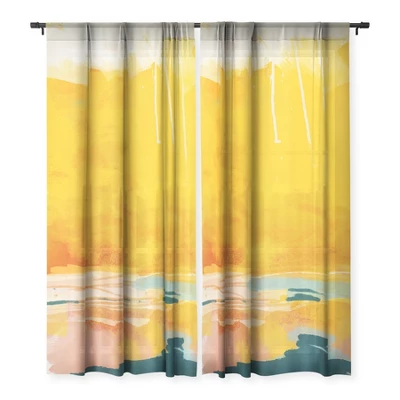 Lunetricotee Sunny Landscape Single Panel Sheer Window Curtain - Deny Designs - Image 2