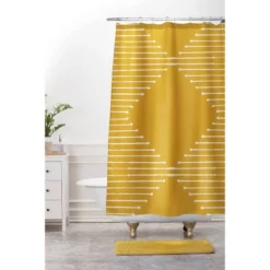 Summer Sun Home Art Geo Memory Foam Bath Mat Yellow - Deny Designs