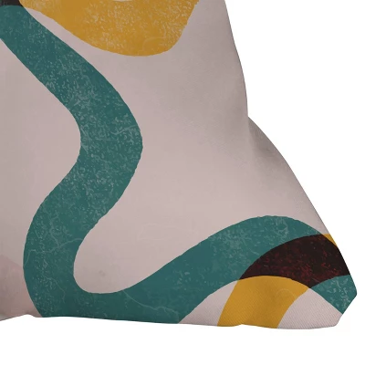 Thirty One Illustrations Streamers Square Throw Pillow Pink - Deny Designs - Image 2