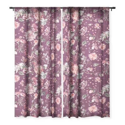 Ninola Design Romantic Bouquet Purple Single Panel Sheer Window Curtain - Deny Designs - Image 2