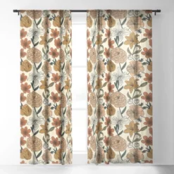 Emanuela Carratoni Spring Floral Mood Single Panel Sheer Window Curtain - Deny Designs
