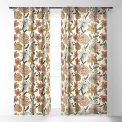 Emanuela Carratoni Spring Floral Mood Single Panel Sheer Window Curtain - Deny Designs
