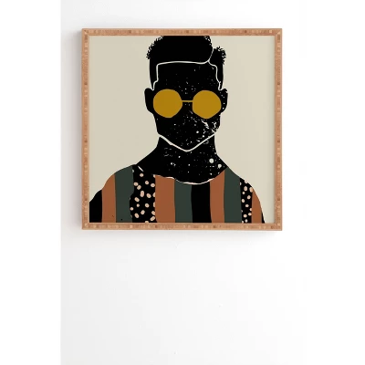 Domonique Brown Black Hair No. 7 Framed Wall Art Bamboo - Deny Designs - Image 4