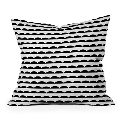 Striped Square Throw Pillow Black/White - Deny Designs - Image 3