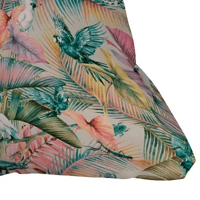 16"x16" Marta Barragan Camarasa Sunset In The Jungle Throw Pillow Pink - Deny Designs - Image 2