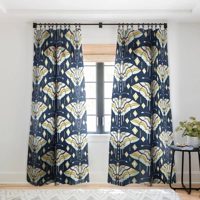 Heater Dutton La Maison Des Papillons Midnight Single Panel Sheer Window Curtain - Deny Designs - Image 6