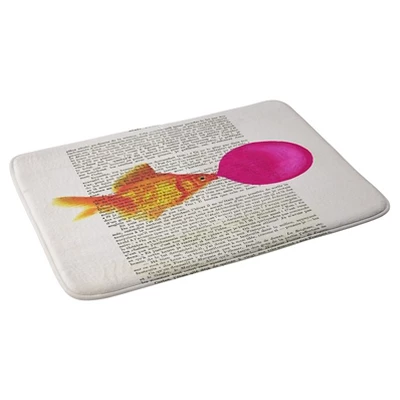 Coco De Paris Goldfish With Bubblegum Cushion Bath Mat (36"x24") Orange - Deny Designs