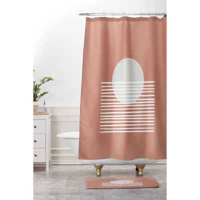 Mambo Art Studio Terracotta Sunset Memory Foam Bath Mat Brown - Deny Designs