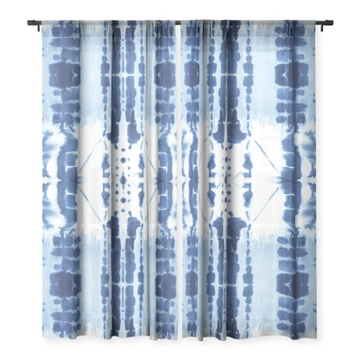 Jacqueline Maldonado Paradigm Blue Single Panel Sheer Window Curtain 64" X 50" - Deny Designs - Image 2